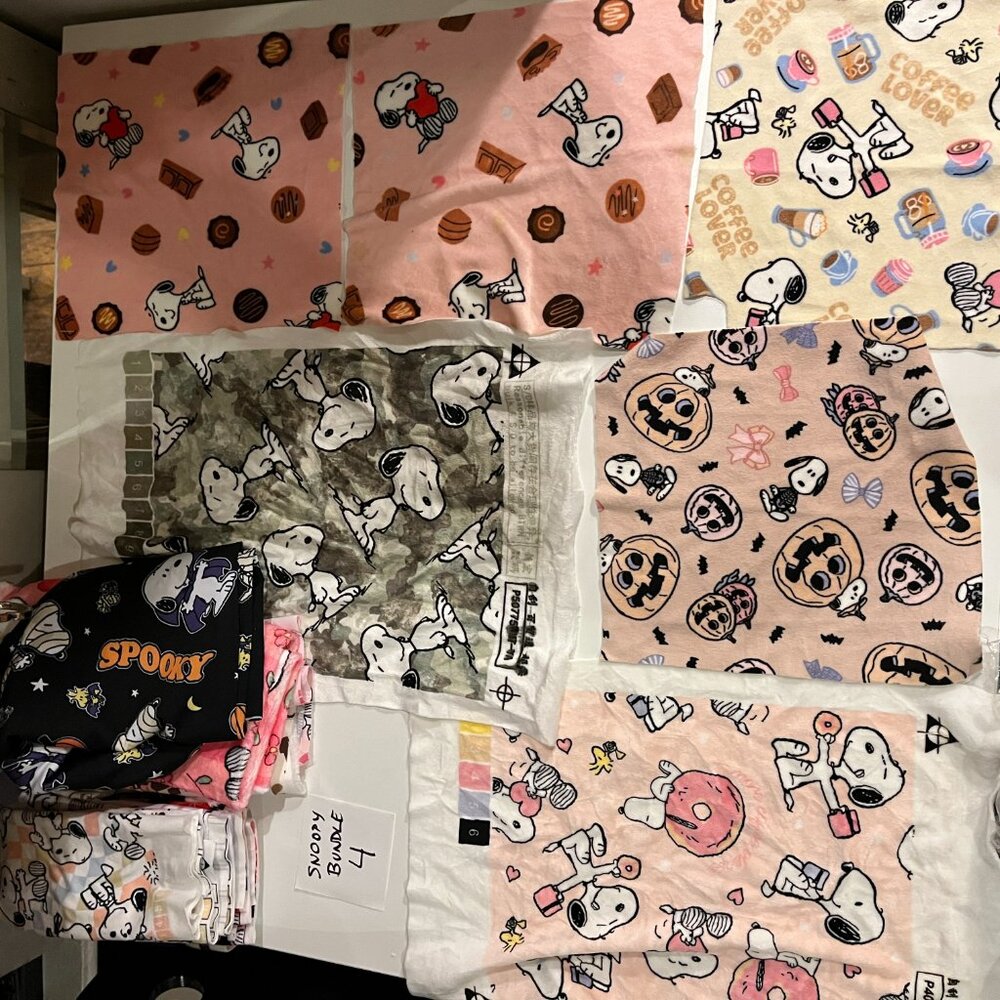 19 pc snoopy upcycled scrap fabric - bundle 4 - Picture 6 of 10